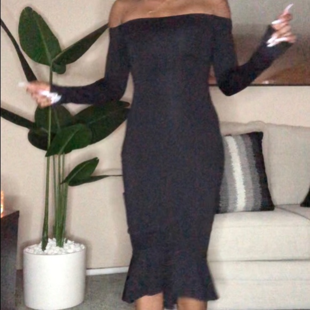 Black midi dress